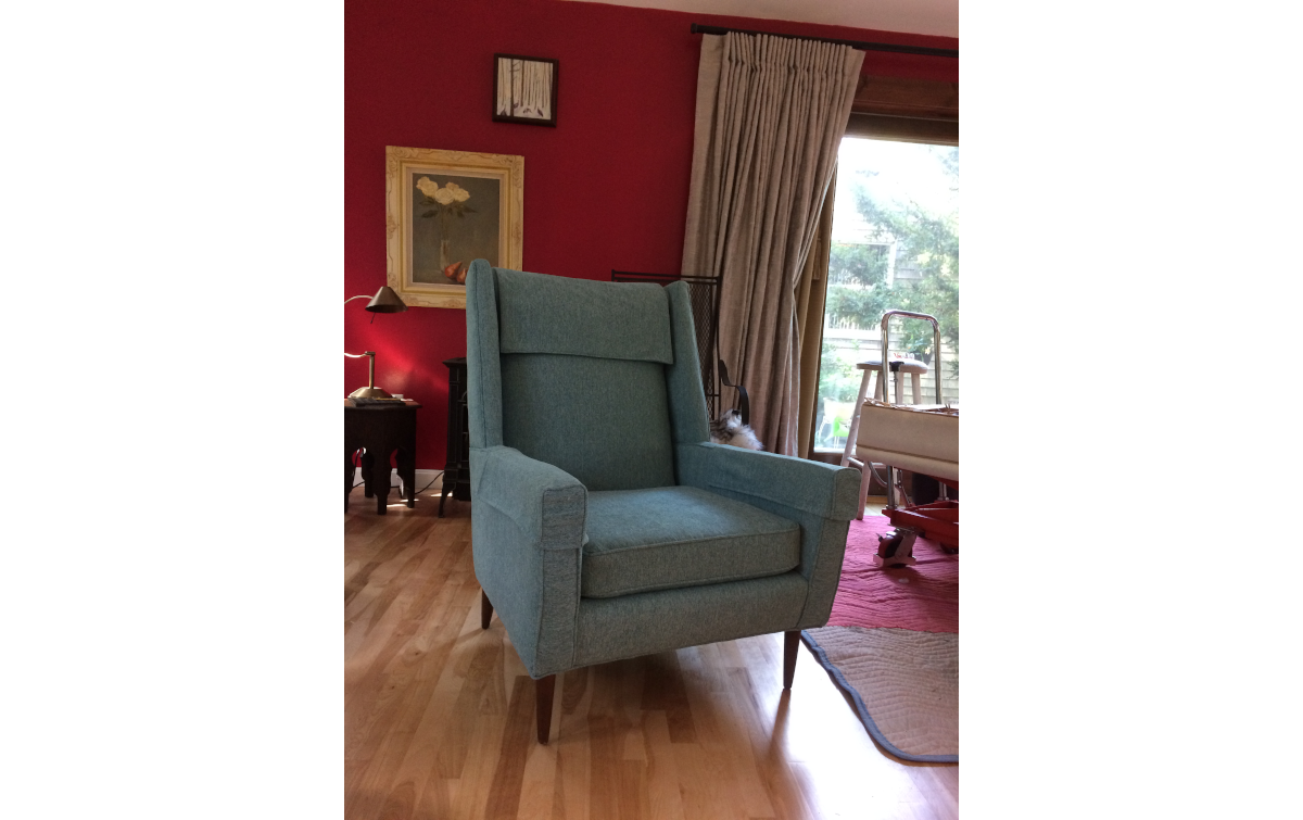 Gray Blue Upholstered Chair